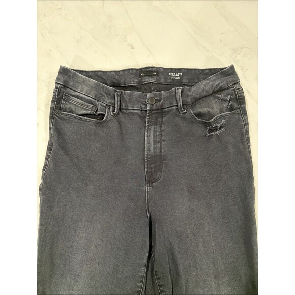 GOOD AMERICAN Good Legs Flare Jeans in Black Mid Rise Stretch Size 14-18 - Picture 2 of 6